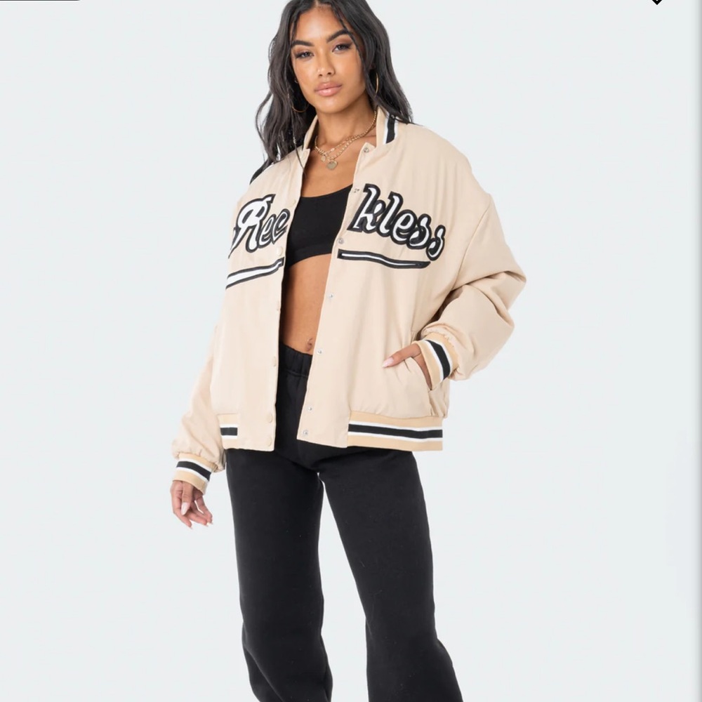 NWT Team Reckless Oversized Baseball Jacket